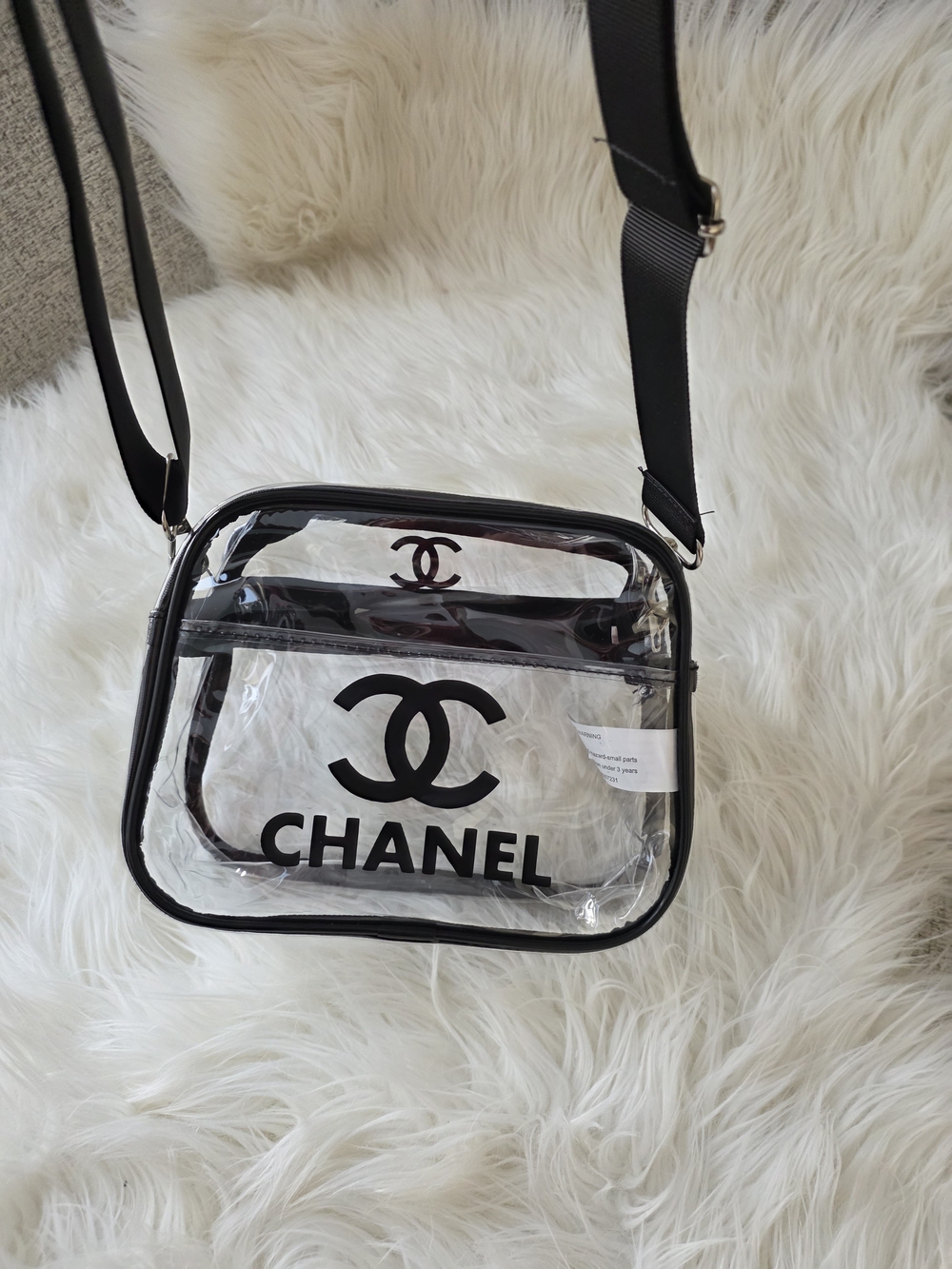 Clear PVC Cosmetic Crossbody Bag Stadium Bag - Picture 6 of 11